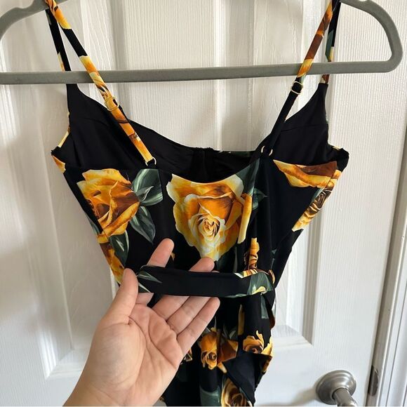 Onia x WeWoreWhat Danielle Floral One Piece Belted Swimsuit Women’s Large - Picture 10 of 11